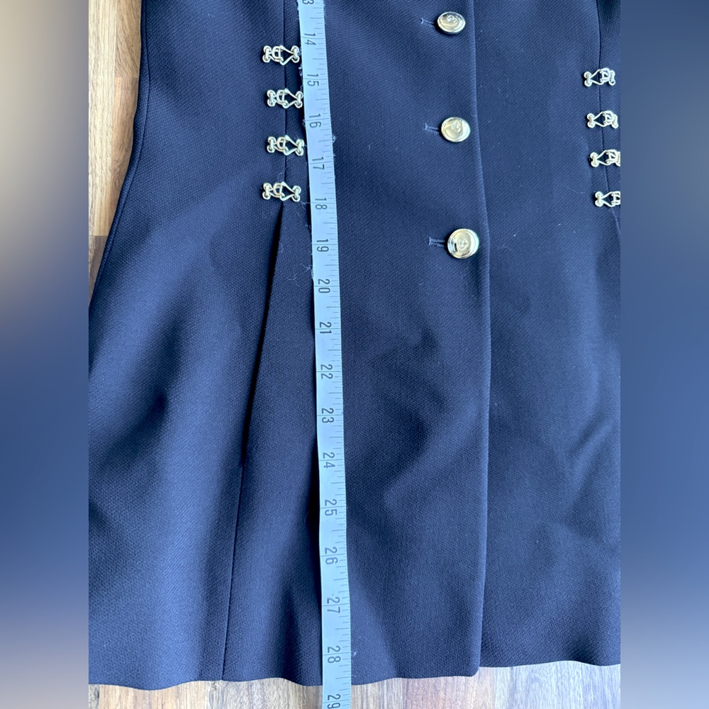 Griffith Gray St John Vintage Women 6 Black Wool Gold Button Corset Jacket - Picture 9 of 9